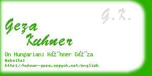 geza kuhner business card